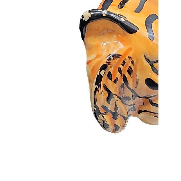 Tiger Head Pendant Necklace 22" Gold Plated Box Chain Handmade Large Statement - Picture 16 of 16